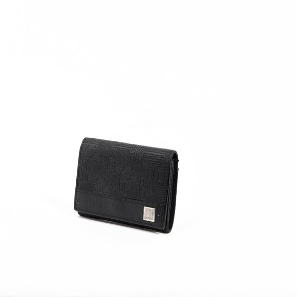 Dunhill Black PVC Leather Card Holder with Snap Closure - Picture 3 of 6